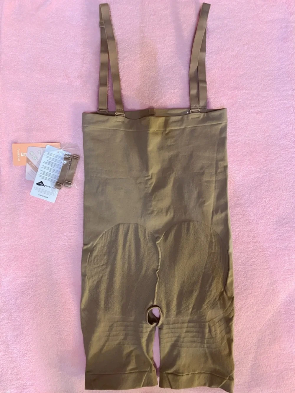 Lycra Shapewear Medium/Large Beige Nude Crotchless Highwaist Stretch Seamless - Picture 13 of 13